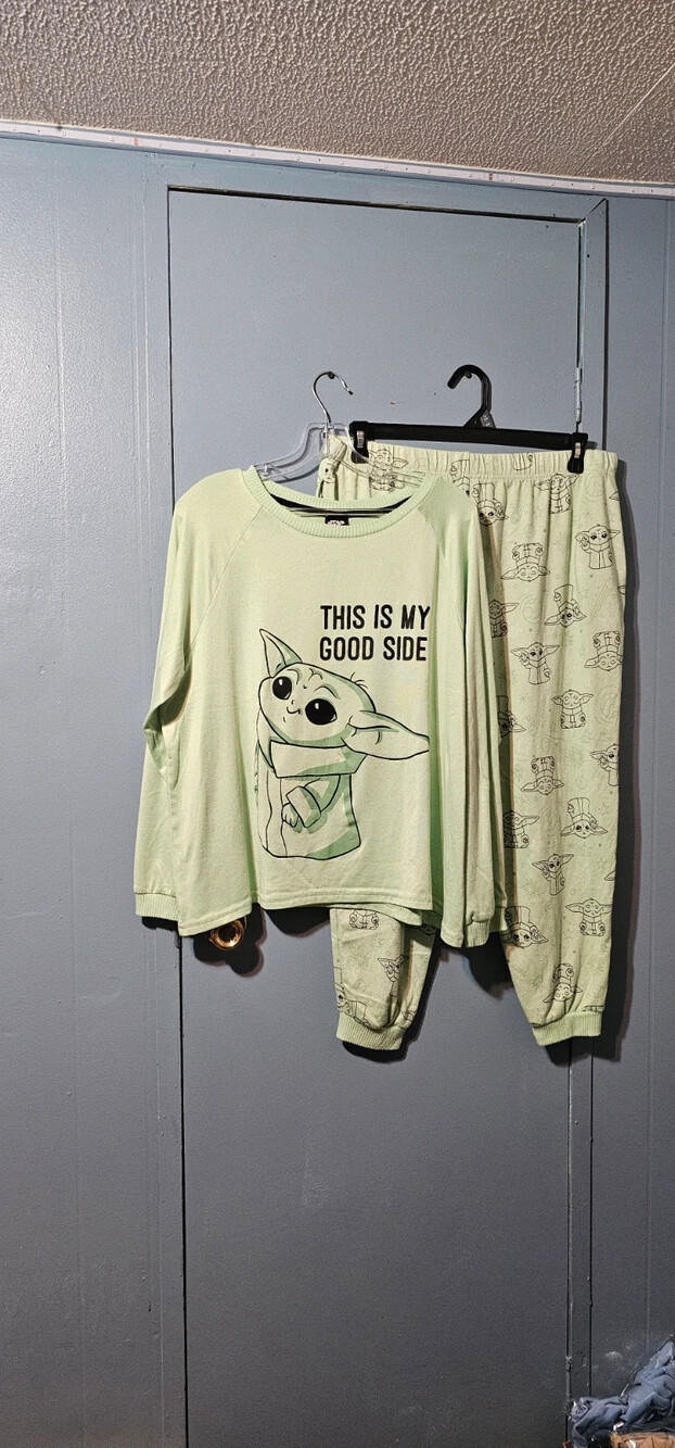 Star Wars Grogu Pajama Set Women's XL 16/18 Baby Yoda Mandalorian Mint Green